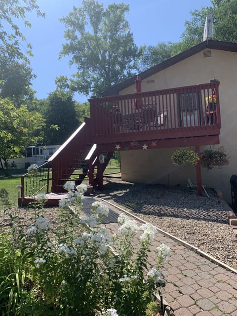 Path leading up to the lake house. 