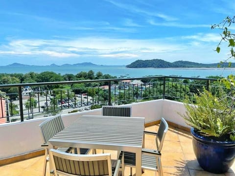 Beautiful shared terrace with water views, ideal for coffee or sunset drinks