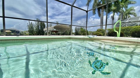 Heated pool overlooks the canal.
