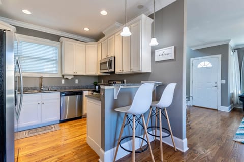 Perch up on the bar stools while making a great meal