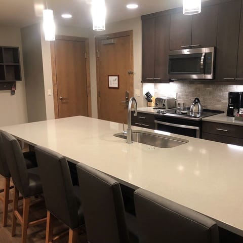 Breckenridge Grand Lodge on Peak 8   Master kitchen and dining island