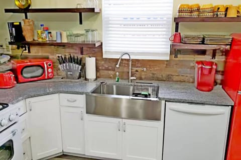 Kitchen - large Farm style sink, DW, fridge