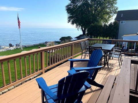 Second story deck allows a magnificent space to relax and enjoy the view.