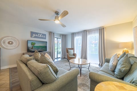 Sandy Feet Retreat, Edgewater Villa 1104 in beautiful Panama City Beach, Florida. You'll love this ground floor villa!