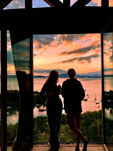 watching the sunset from the Juliet balcony