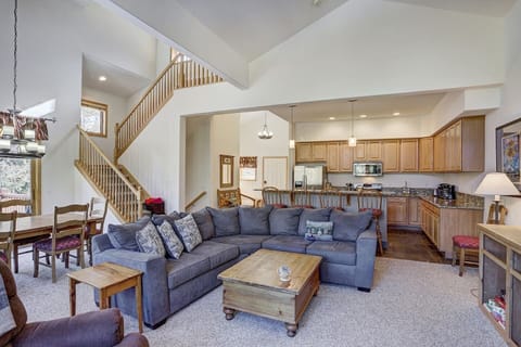 Living Room, open floor plan to dining room and kitchen.