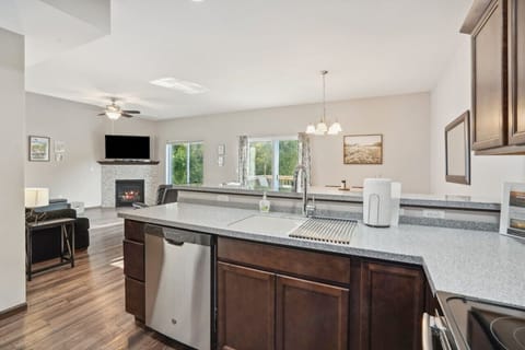 Kitchen has what you need to prepare meals at the house