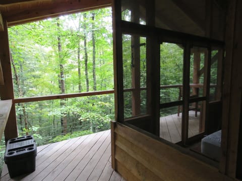 The games and leisure area on the wrap around porch