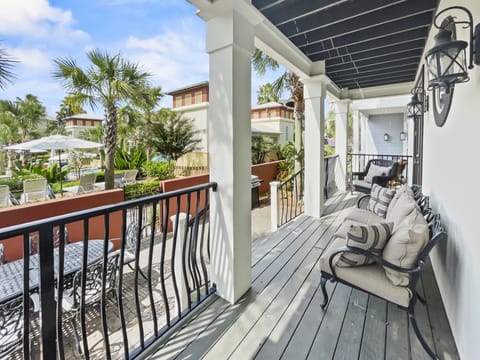 Small but cozy private balcony located on the 2nd floor master bedroom