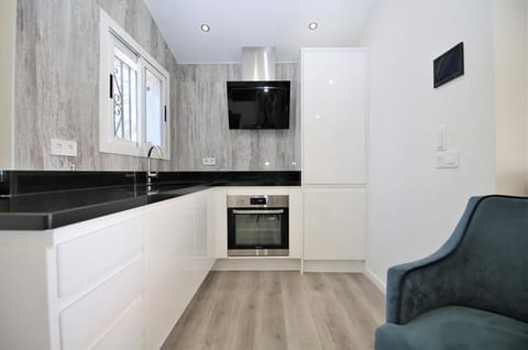 Another view of the modern open kitchen