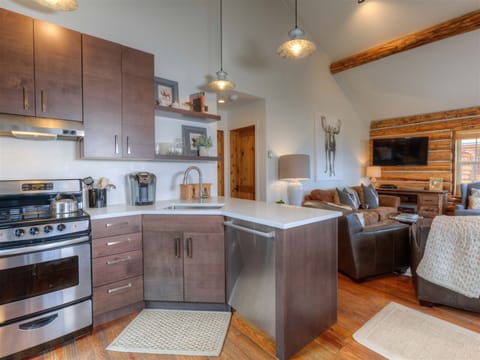 Mountain Modern Decor & upgraded kitchen provide plenty of luxury
