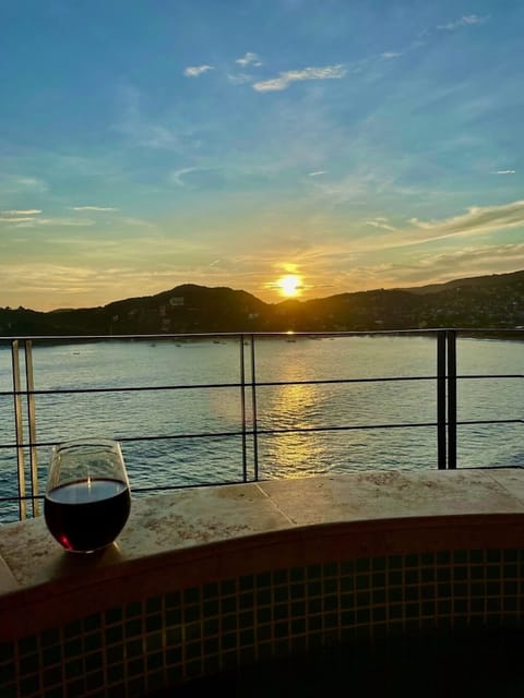 Sunset from cooling pool in Casa 4.