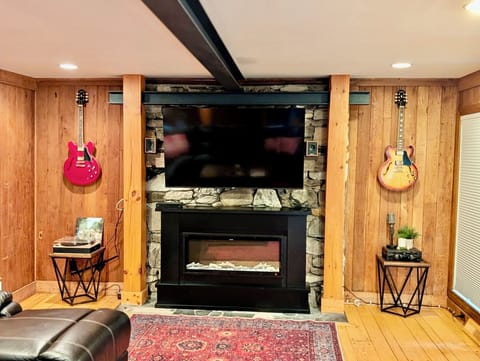 New fireplace and 65 inch tv added spring 2026