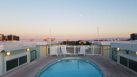 Roof top pool with sunrise views and ocean views