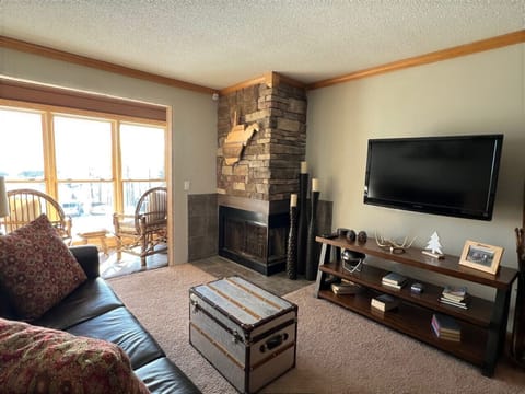 Living Room, Fireplace, and Sun Porch