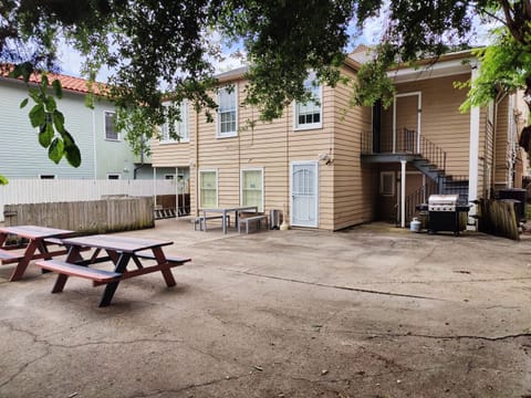 Rear courtyard shared with upstairs unit.
