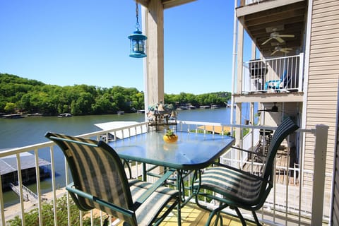 My favorite place to enjoy morning coffee and watch the boat on the main channel