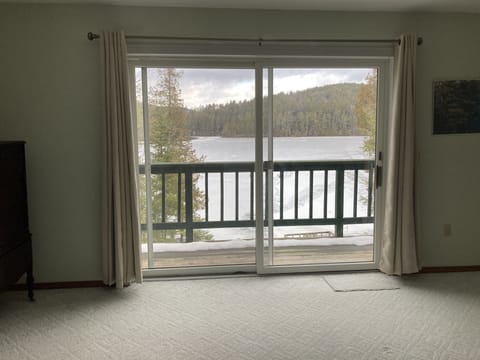 View of the Lake from Master Bedroom King size bed