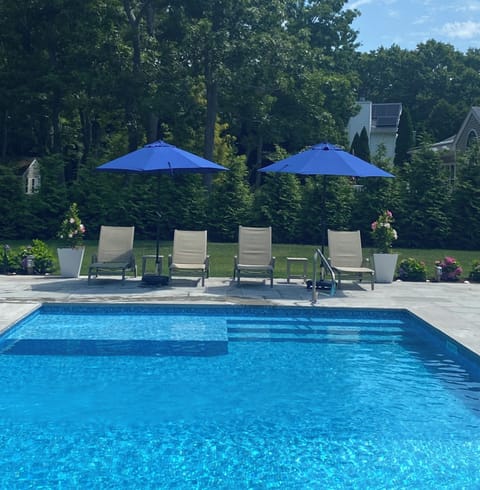 Relax and enjoy this heated salt water pool surrounded by imported bluestone.