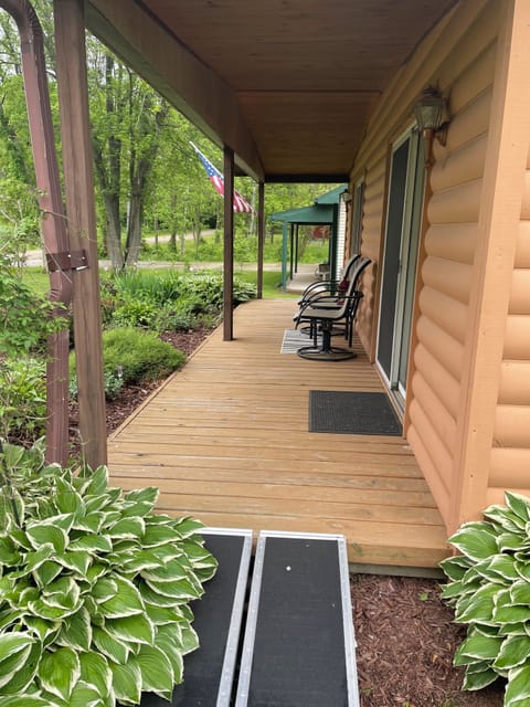 Front deck with ramp access.