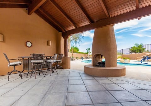 pool area is covered with bathrooms