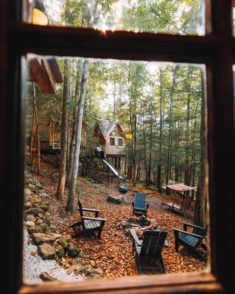 The Slide, The Hammock, The Treehouse and the Firepit!