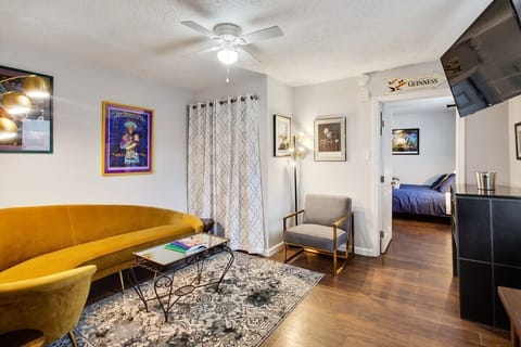 Living room and bar area