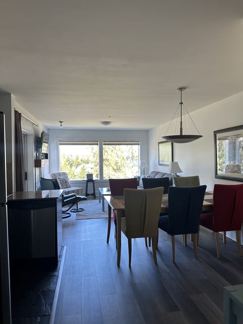 Hallway to living room and dining area