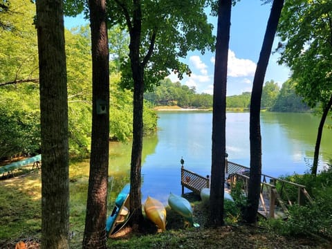 Back yard with private pier