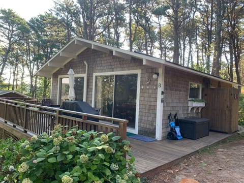 A view of the cottage from the two car parking area.