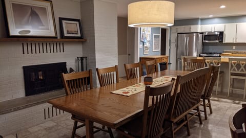 Spacious dining area with a table that can comfortably seat 10!