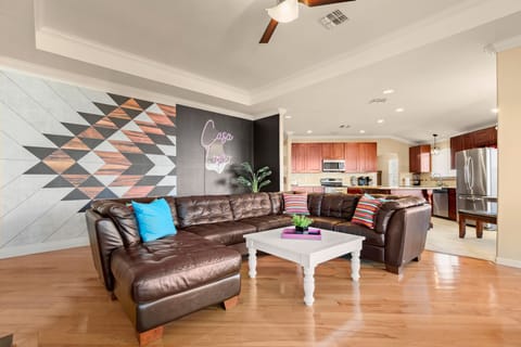 Spacious living room connected to the open concept kitchen with great views.