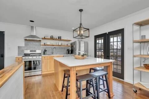 Kitchen with countertop seating