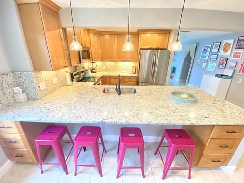 Kitchen with bar seating