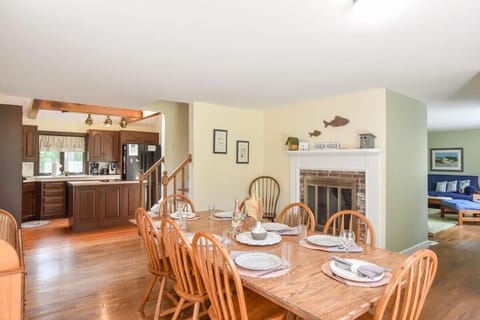 The open kitchen and dining area.