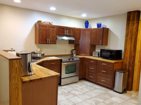 Apartment kitchen on lower level