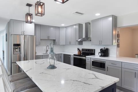 Kitchen is immaculately clean and fully equipped