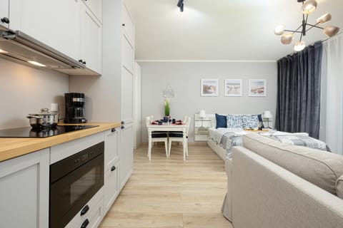 Modern, fully equipped kitchenette.