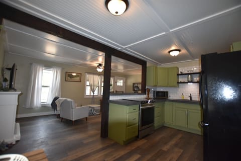 From the dining room to the kitchen and living space. 