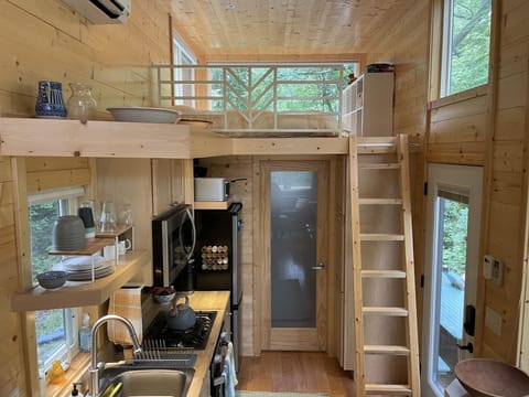 the step ladder to the second loft