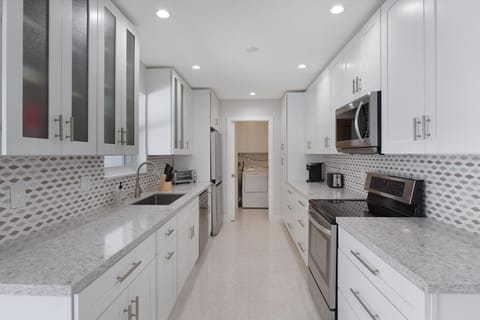 Kitchen is immaculately clean for your arrival