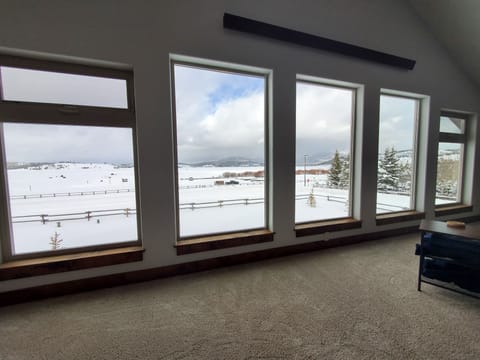 Upstairs windows viewing the lake.