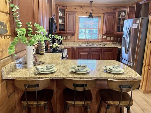 Kitchen bar area with additional seating