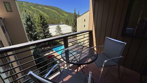 Balcony off of room with the King bed with views to Vail Mountain and the pool