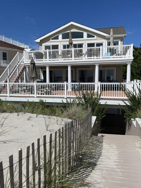 Beach view of the house from your private beach access board walk.