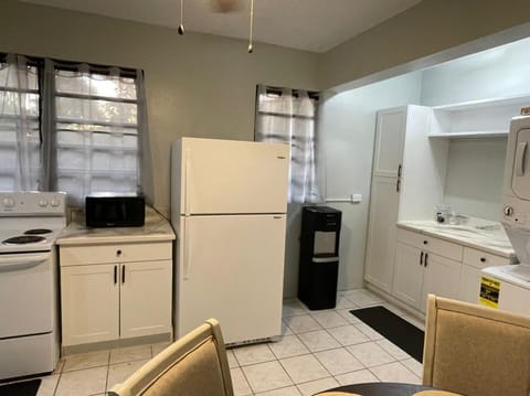 Stove, microwave, fridge, water dispenser