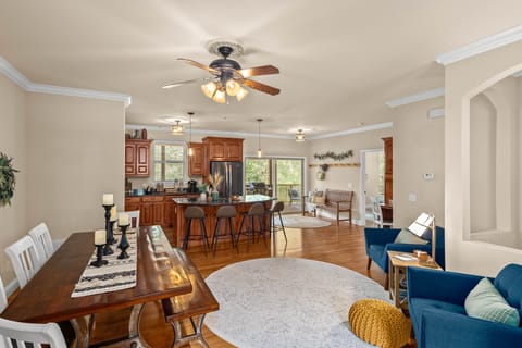 A welcoming, open floor plan where you can relax, dine, cook and visit.