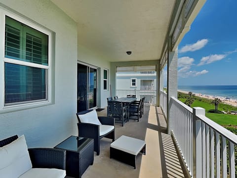 Covered Balcony Dining + Ocean Views