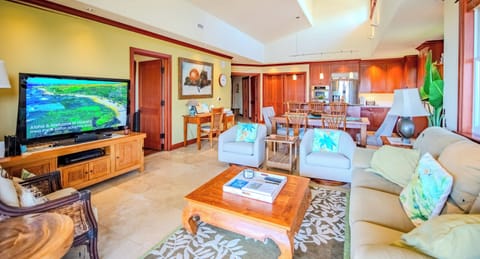 Great Room has a 65" TV and Surround Sound System.