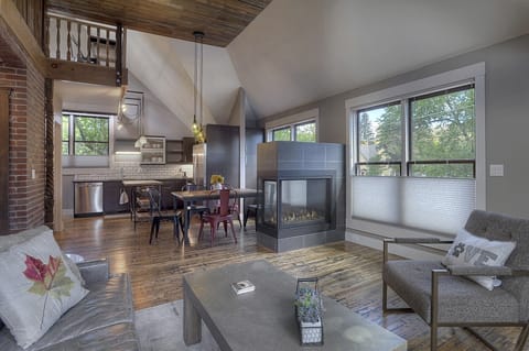 Main Living Space, Kitchen and Dining (Gas Fireplace)